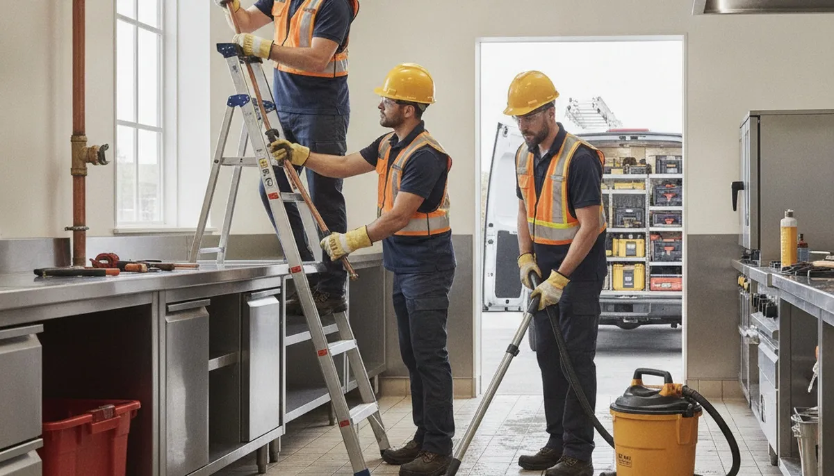 Emergency plumber repairing a burst pipe in Overland Park, KS